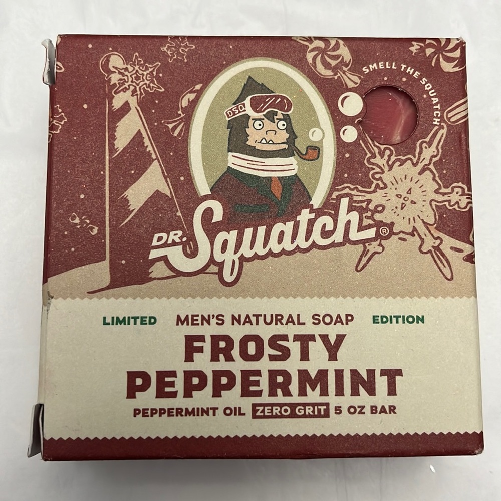 NIB Dr. Squatch Frosty Peppermint MEN’s natural soap, limited edition 5oz bar